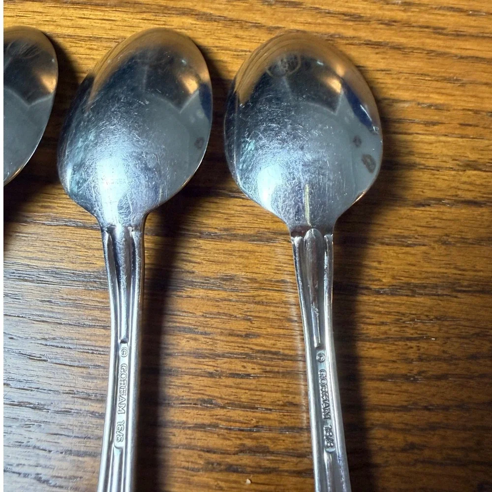 Gorham Melon Bud Frosted Stainless Steel Tablepoons Set of 4 18/8 Flatware 7